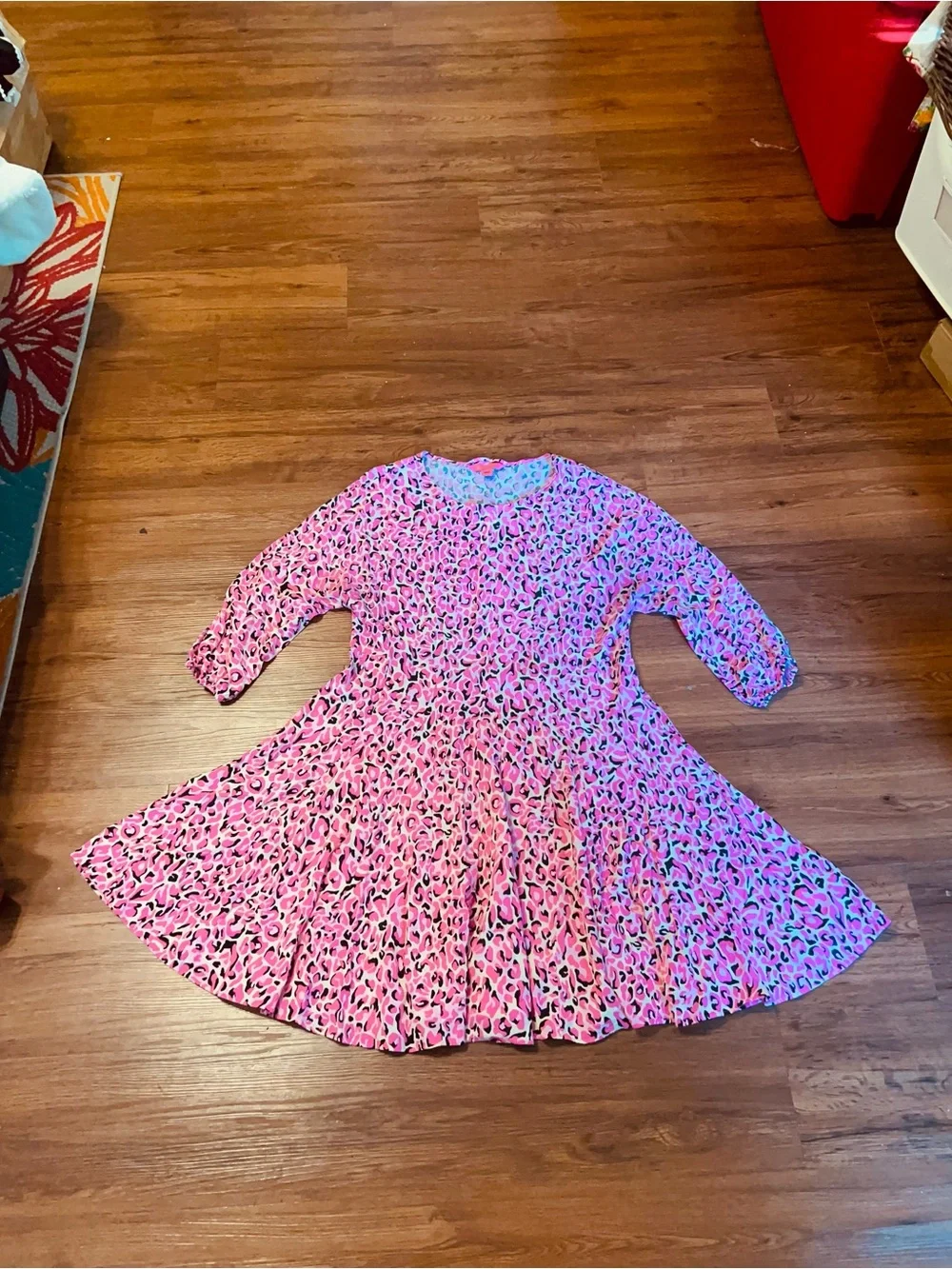 Lilly Pulitzer Pink & Multi Leopard Print Midi Dress size M